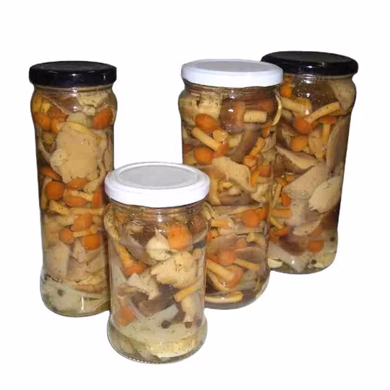 Assortiment de champignons en conserve en saumure