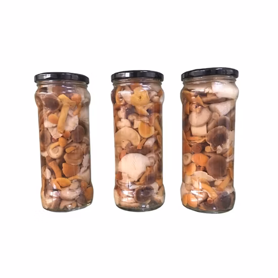 Champignons mélangés marinés de nouvelle saison en conserve